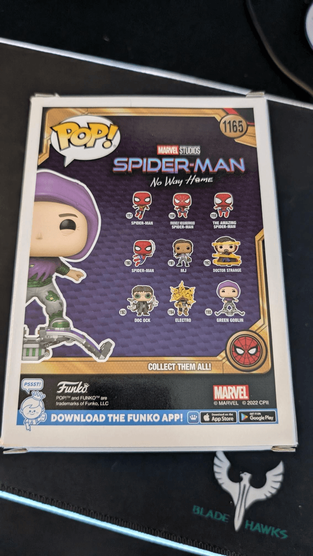 Funko Pop Marvel Spider-Man No Way Home Green Goblin 1165 Signed By Willem Dafoe with ACOA