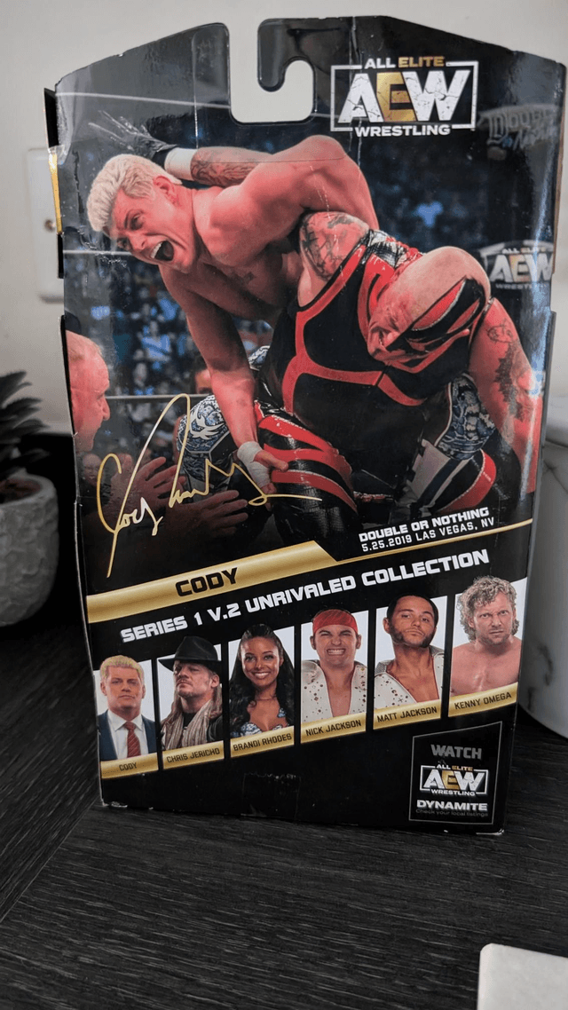 AEW Signed Unrivaled Series 1 Cody Rhodes #01 Figure with SWAU Authentication 