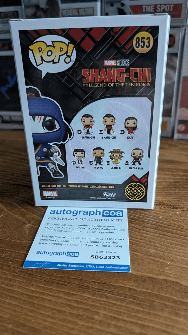 Funko Pop Marvel Shang Chi Death Dealer 853 Signed by Andy Le with ACOA