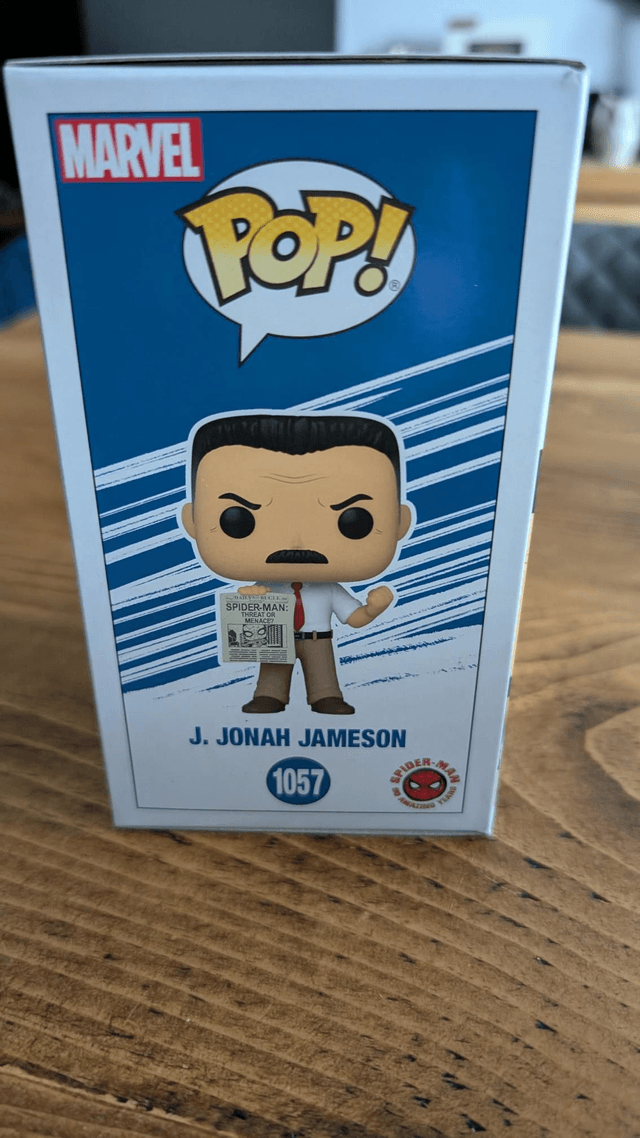 Funko Pop Marvel Spider-Man J Jonah Jameson 1057 Signed By JK Simmons with Beckett Authentication