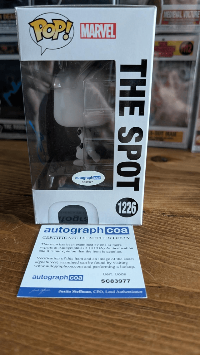 Funko Pop Marvel Spider-Man Across the Spider-verse The Spot 1226 Signed By Jason Schwartzman with ACOA