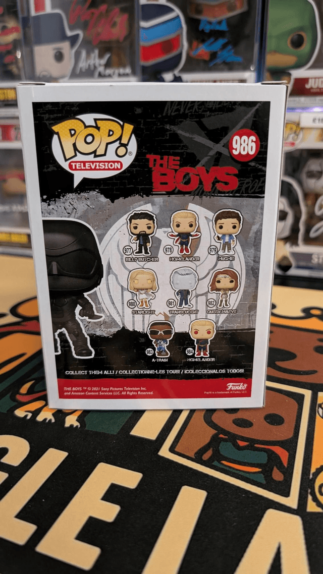 Funko Pop The Boys Black Noir 986 Signed By Nathan Mitchell with SWAU COA