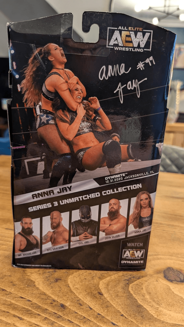 AEW Signed Unmatched Series 3 Anna Jay #21 Figure with JSA COA (Sticker only)