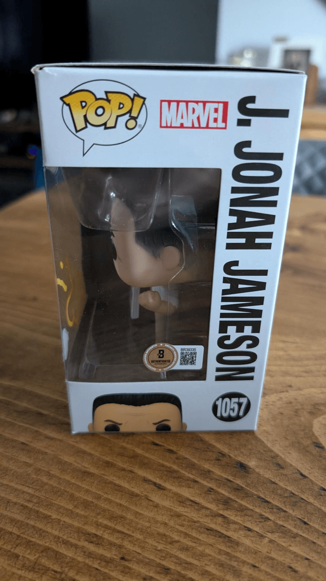 Funko Pop Marvel Spider-Man J Jonah Jameson 1057 Signed By JK Simmons with Beckett Authentication