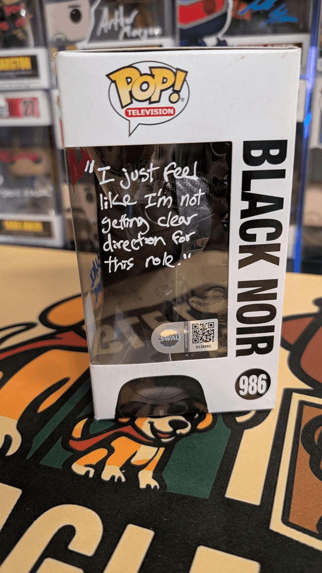 Funko Pop The Boys Black Noir 986 Signed By Nathan Mitchell with SWAU COA