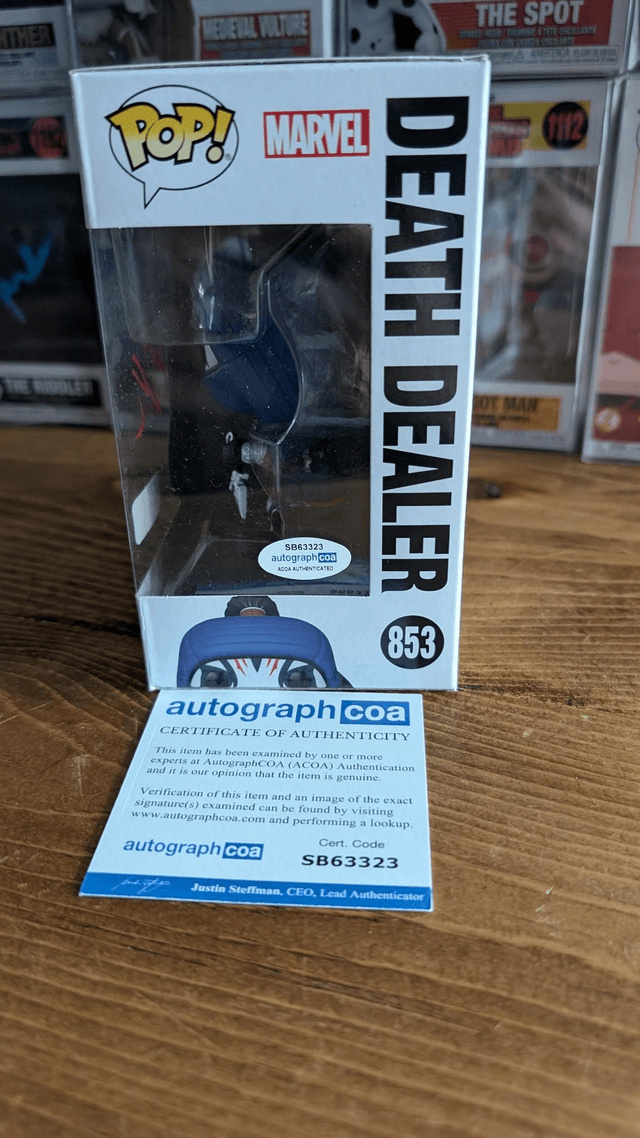 Funko Pop Marvel Shang Chi Death Dealer 853 Signed by Andy Le with ACOA