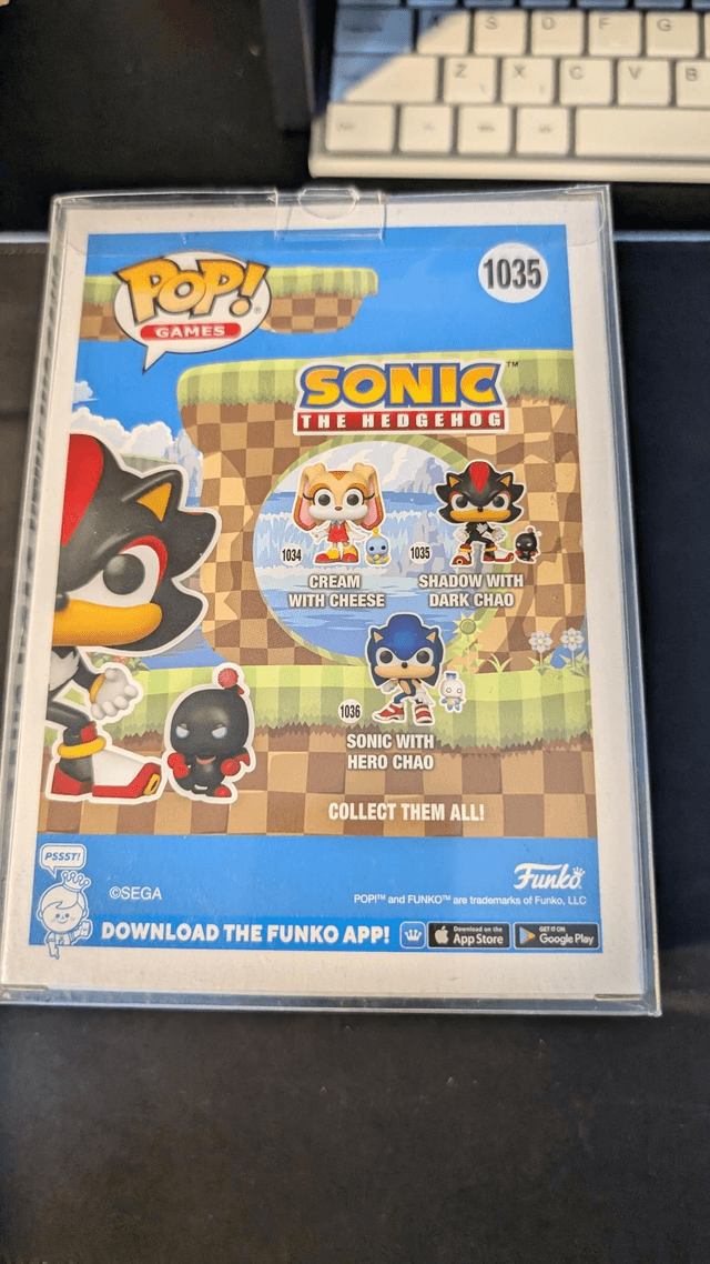 Funko Pop Sonic The Hedgehog Shadow and Dark Chao 1035 Signed By David Humphrey with SWAU Authentication 