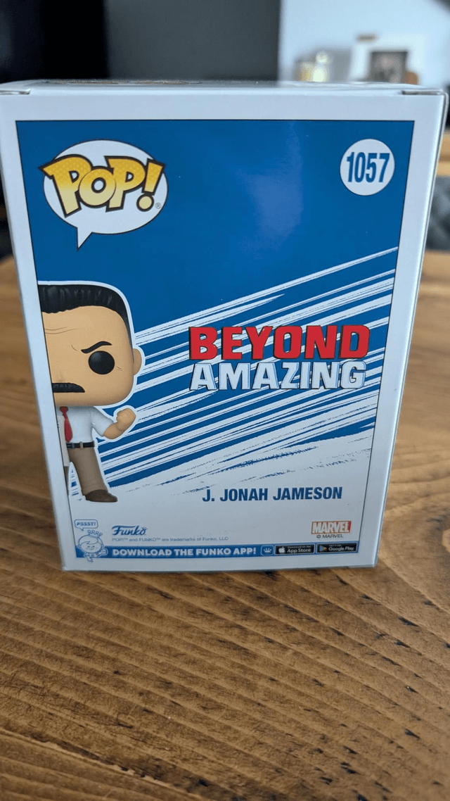 Funko Pop Marvel Spider-Man J Jonah Jameson 1057 Signed By JK Simmons with Beckett Authentication