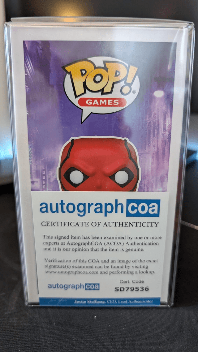 Funko Pop DC Batman Gotham Knights Red Hood 891 Signed By Curran Walters with ACOA