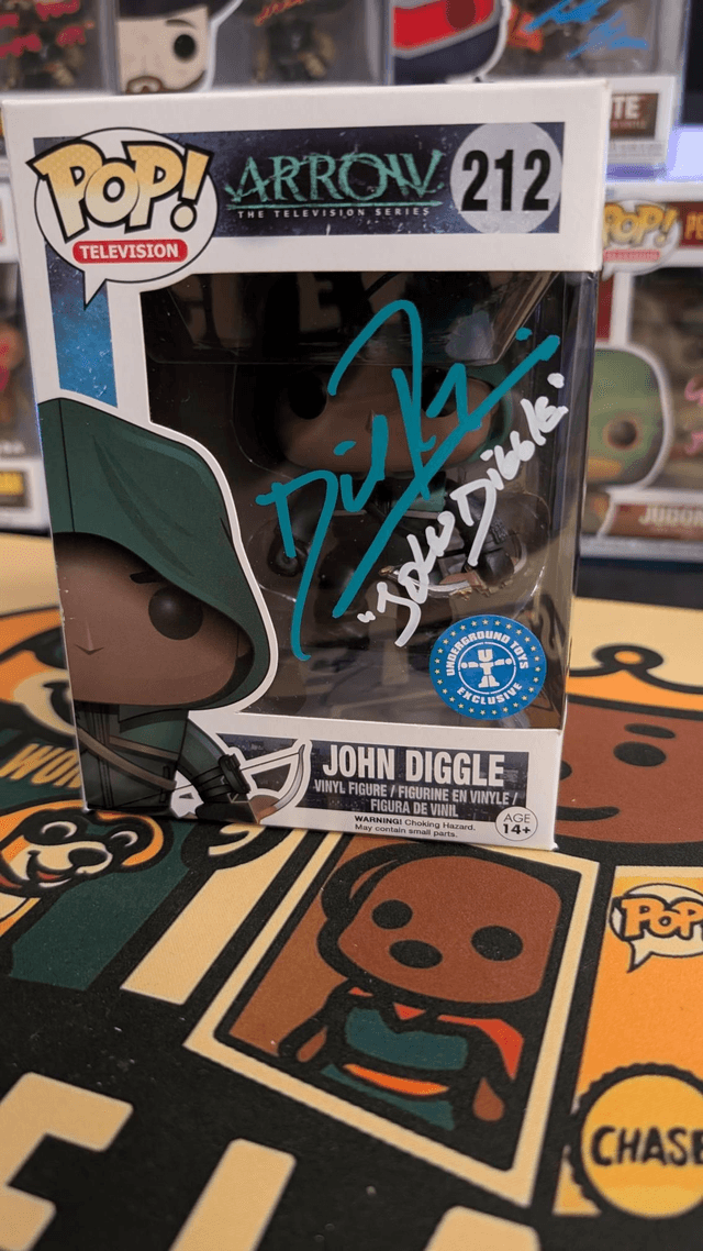 Funko Pop DC Arrow John Diggle Signed By David Ramsey with SWAU COA 