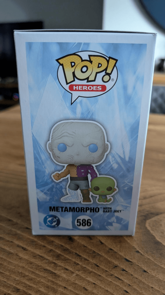 Funko Pop DC Superman Metamorpho with Baby Joe 586 Signed by Anthony Carrigan with Beckett Authentication 