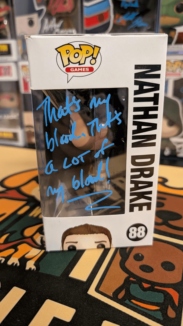 Funko Pop Uncharted 4 Nathan Drake 88 Signed by Nolan North With SWAU COA 