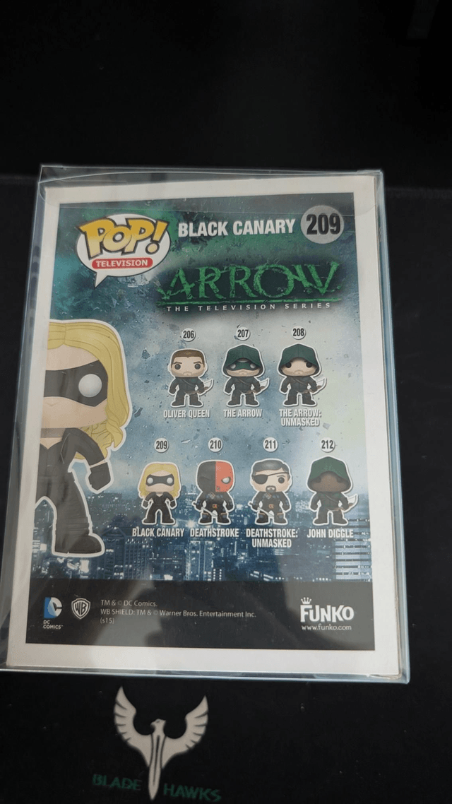 Funko Pop DC Arrow Black Canary 209 Signed by Caity Lotz with SWAU Authentication 