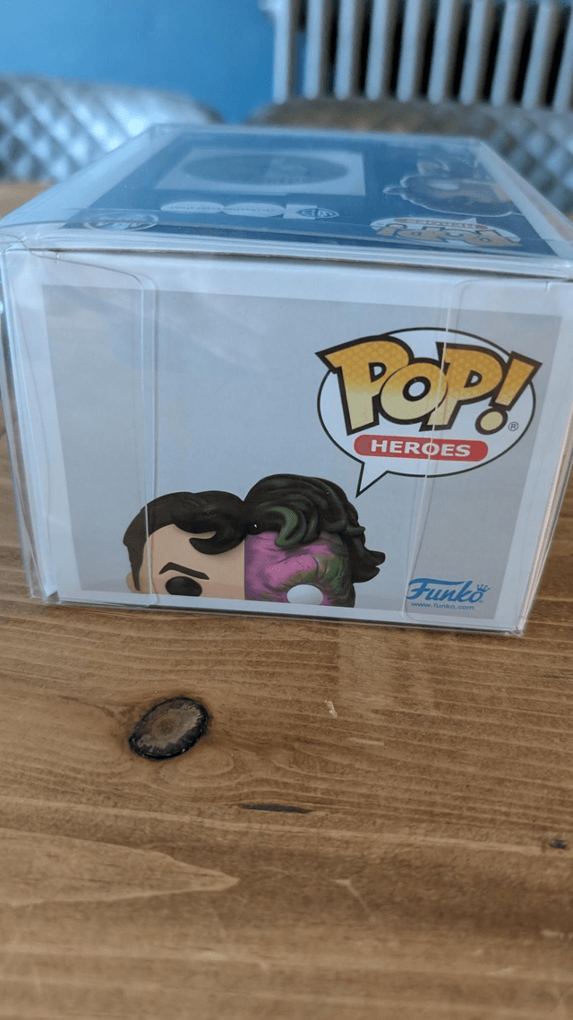 Funko Pop DC Batman Two-Face 484 signed by Aaron Eckhart with SWAU Authentication 
