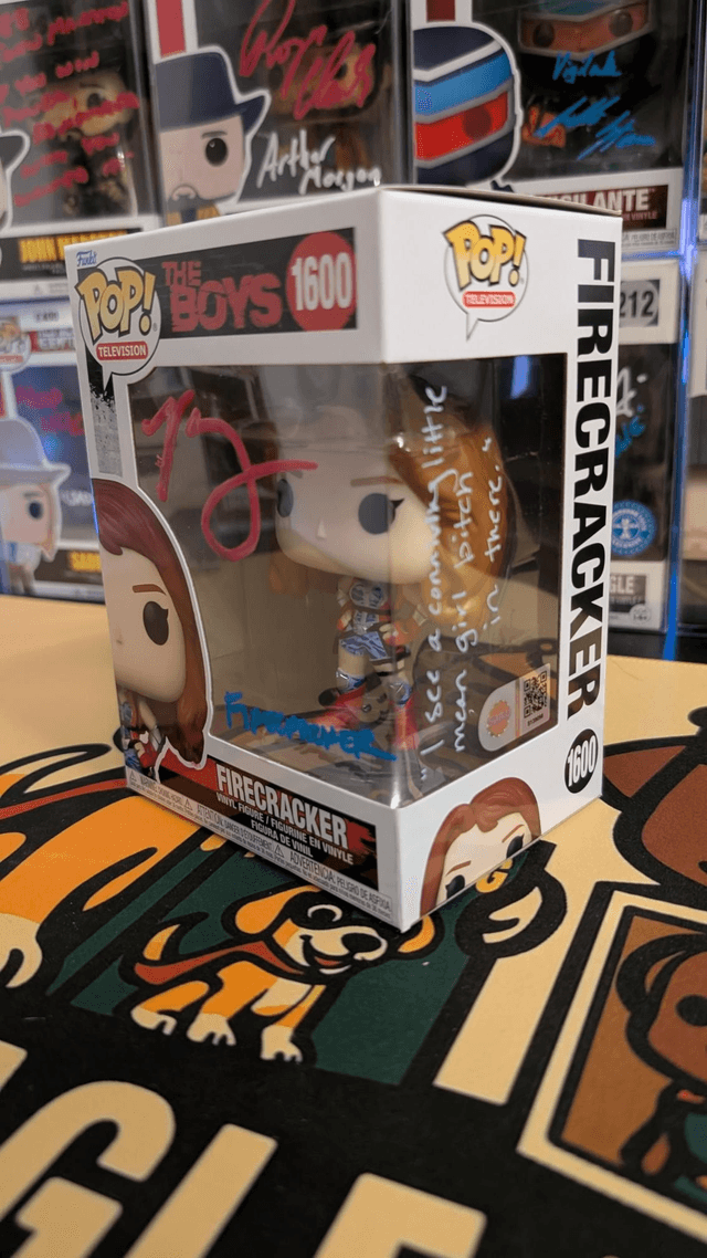 Funko Pop The Boys Firecracker 1600 Signed by Valorie Curry with SWAU COA