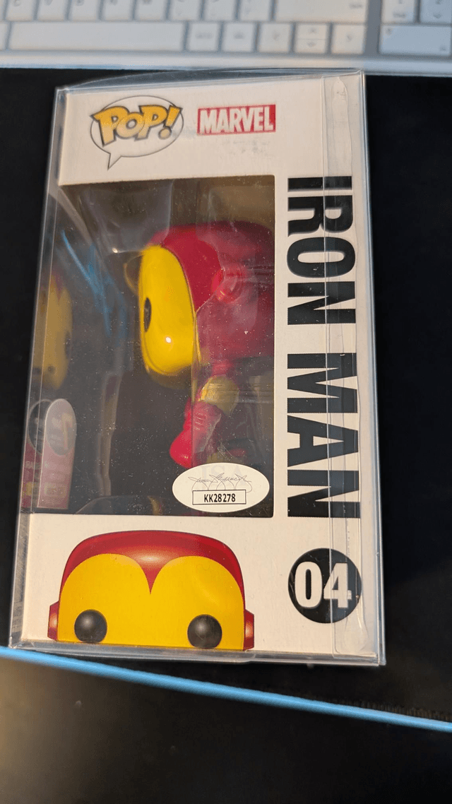 Funko Pop Marvel Iron Man 04 Signed By Adrian Pasdar With JSA COA 