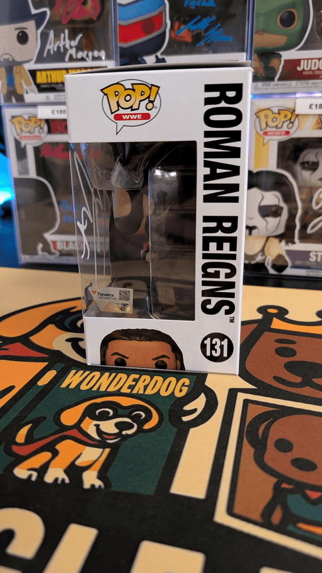 Funko Pop WWE Roman Reigns Signed with Fanatics COA 