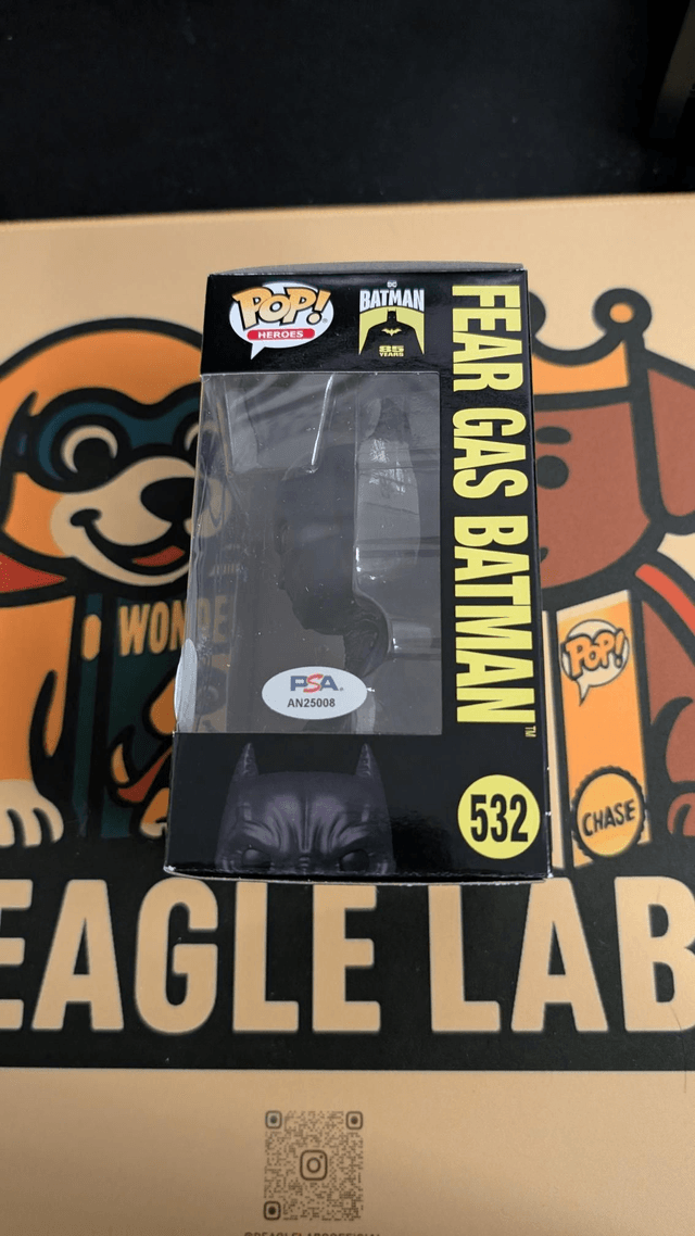 Funko Pop DC The Dark Knight Fear Gas Batman 532 Signed by Christian Bale with PSA COA