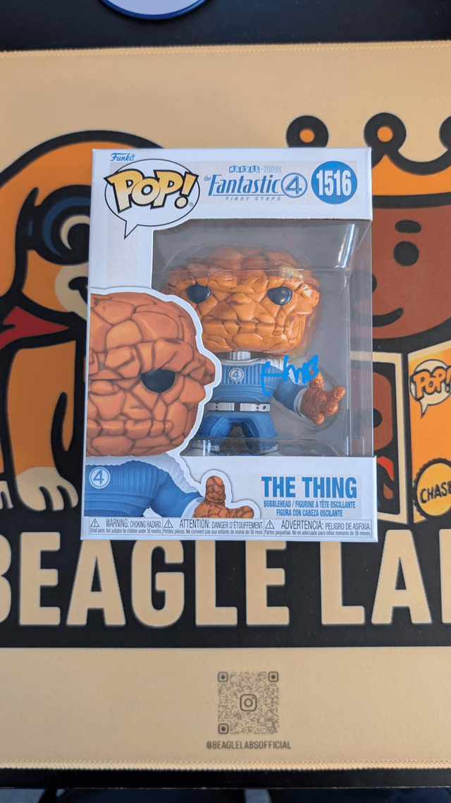 Funko Pop Marvel Fantastic Four The Thing 1516 Signed by Ebon Moss Bachrach with Beckett COA