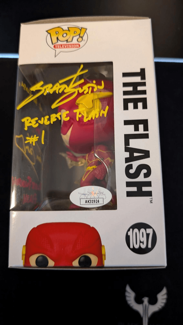 Funko Pop DC The Flash 1097 Signed By Grant Gustin and Tom Cavanagh with JSA COA 