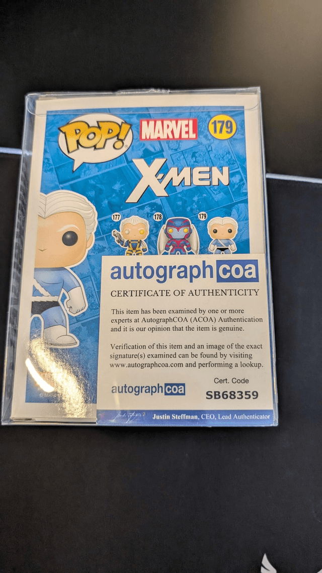 Funko Pop Marvel X-Men Quicksilver 179 Signed By Aaron Taylor-Johnson with ACOA 