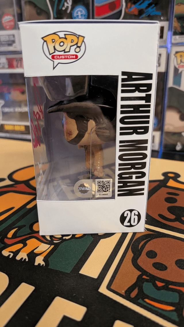Custom Funko Pop Red Dead Redemption Arthur Morgan signed by Roger Clark with SWAU COA