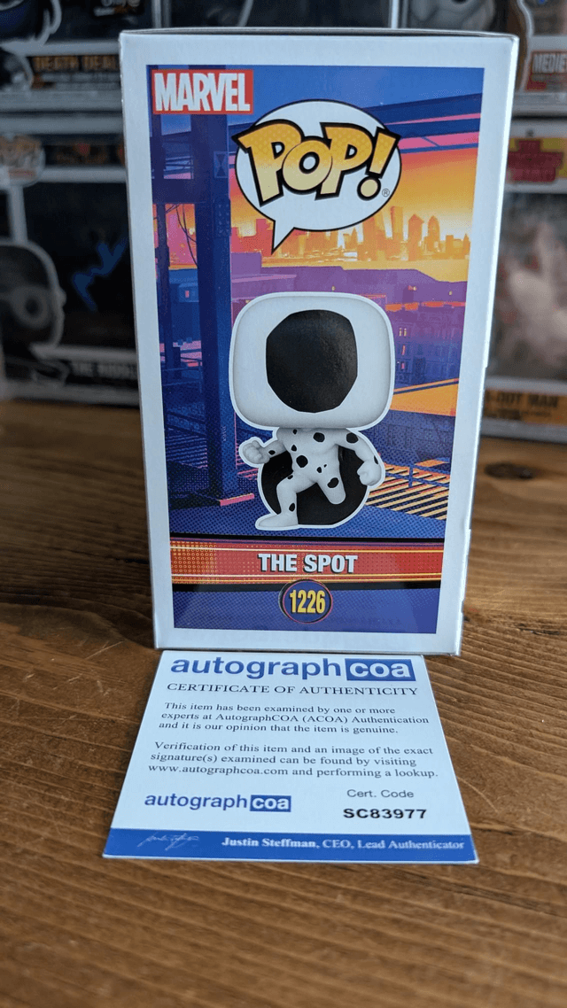 Funko Pop Marvel Spider-Man Across the Spider-verse The Spot 1226 Signed By Jason Schwartzman with ACOA