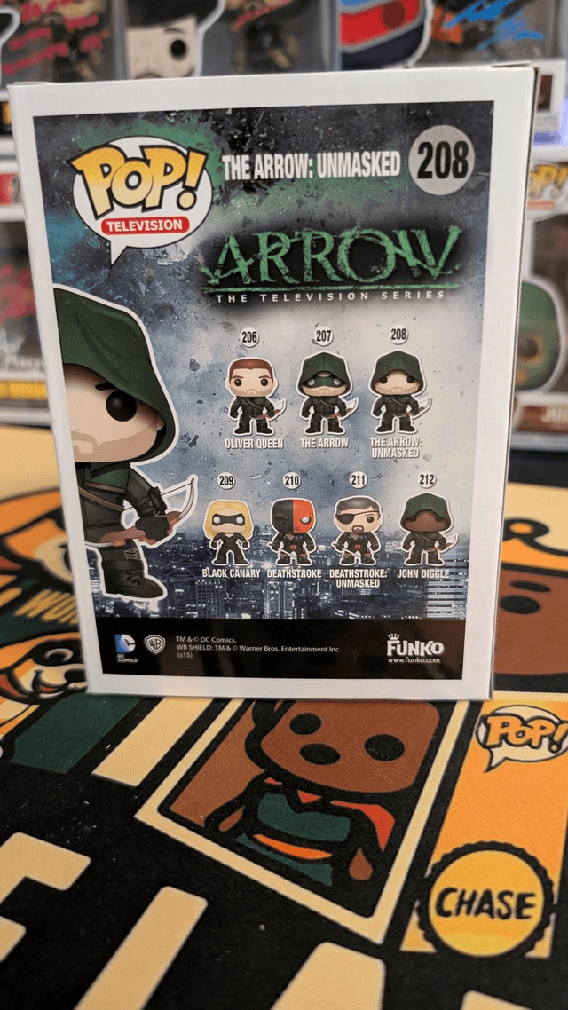 Funko Pop DC Arrow Oliver Queen Unmasked 208 Signed By Stephen Amell with SWAU COA 
