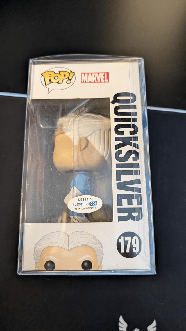 Funko Pop Marvel X-Men Quicksilver 179 Signed By Aaron Taylor-Johnson with ACOA 