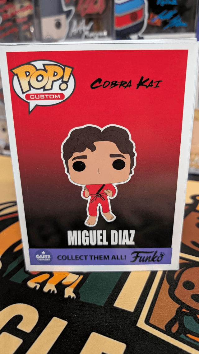 Custom Funko Pop Cobra Kai Miguel Diaz Signed by Xolo Mariduena with SWAU COA 