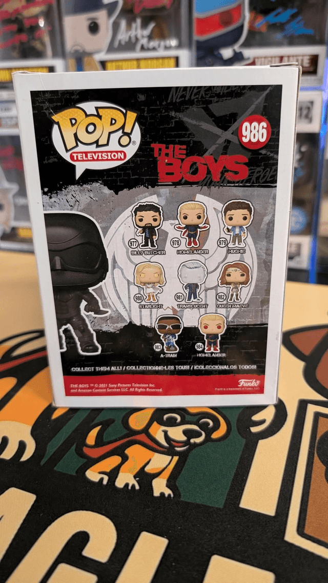 Funko Pop The Boys Black Noir 986 Signed By Nathan Mitchell with SWAU COA