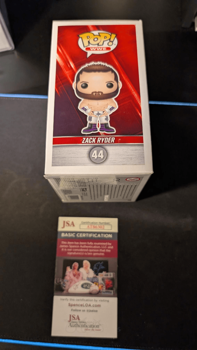 Funko Pop WWE Zack Ryder 44 Signed with JSA COA 