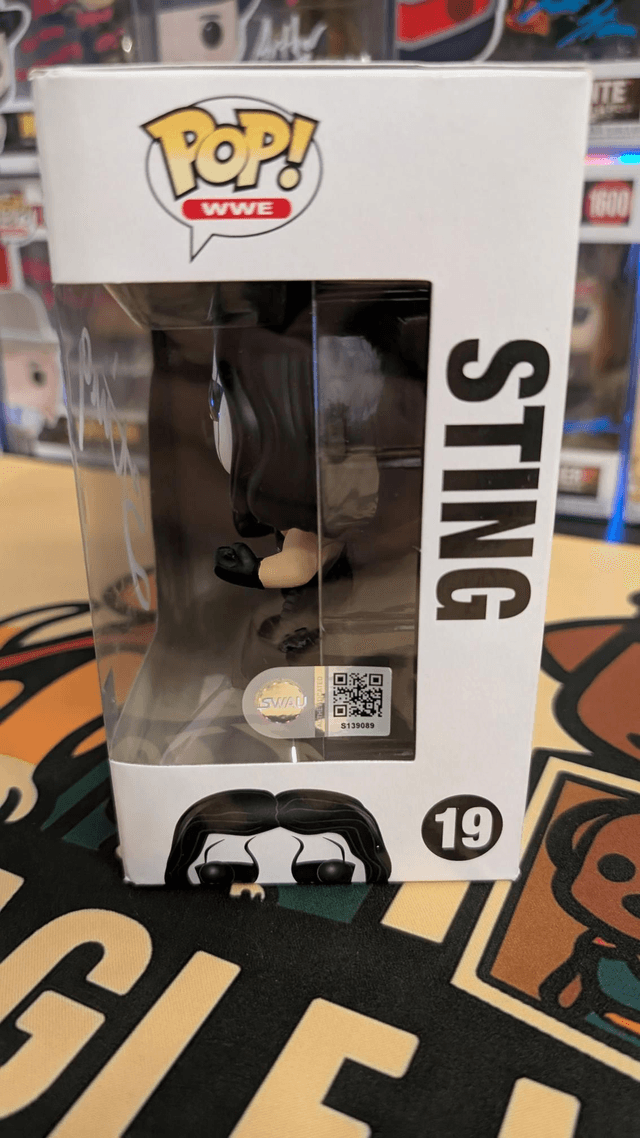 Funko Pop WWE Sting 19 Signed with SWAU COA