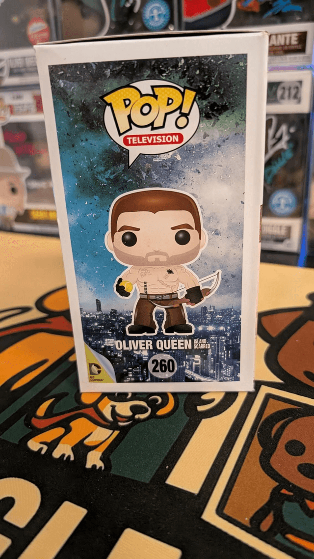 Funko Pop DC Arrow Oliver Queen Island Scarred 260 Signed By Stephen Amell with SWAU COA 