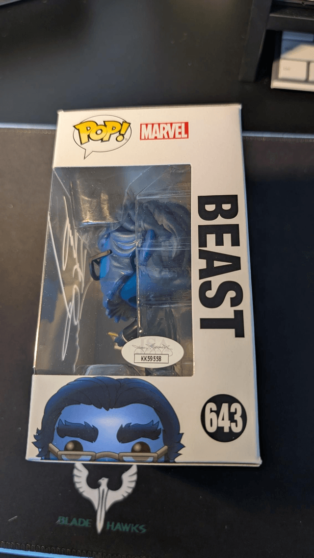 Funko Pop Marvel X-Men Beast 643 Signed by Kelsey Grammer with JSA COA 