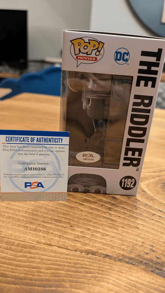 Funko Pop DC The Batman Riddler 1192 Signed by Paul Dano with PSA COA
