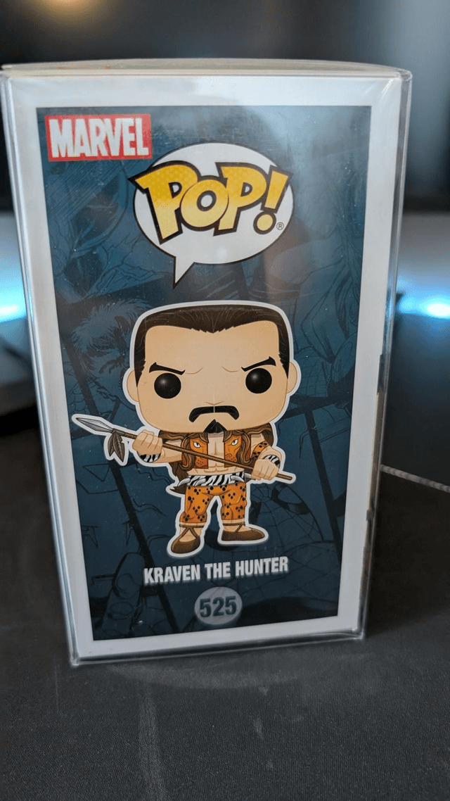 Funko Pop Marvel Kraven The Hunter 525 Signed By Aaron Taylor-Johnson with ACOA