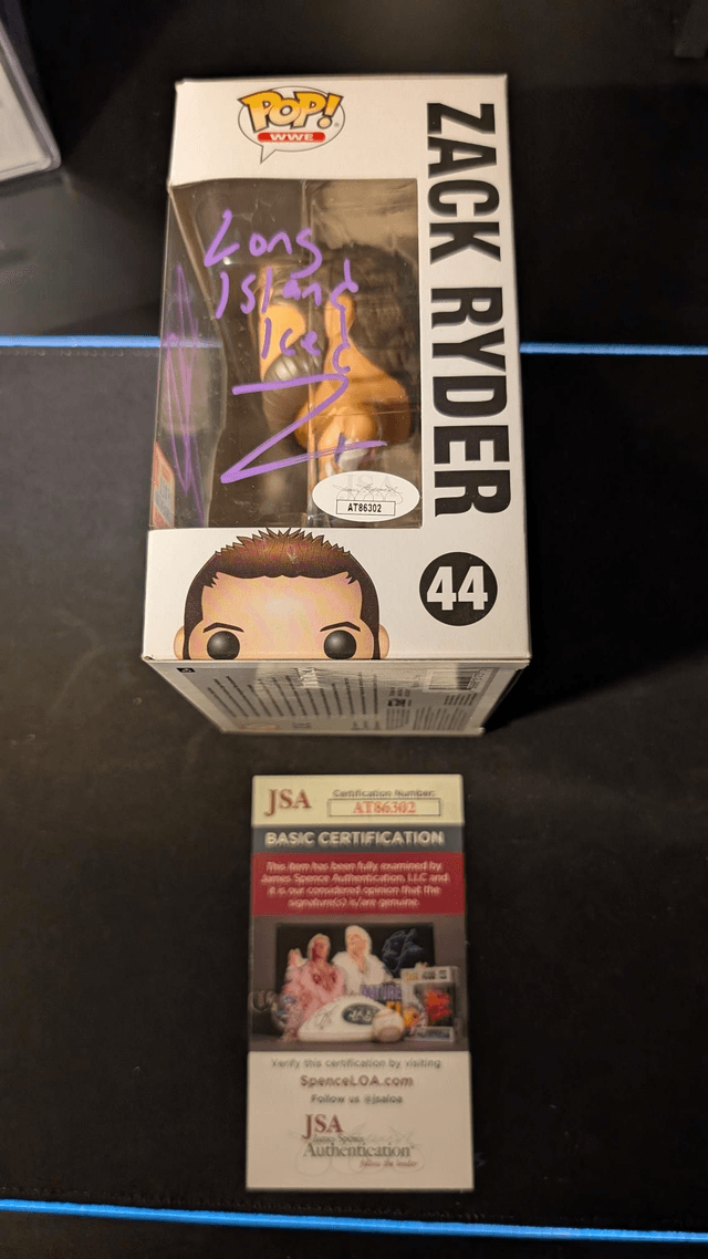 Funko Pop WWE Zack Ryder 44 Signed with JSA COA 