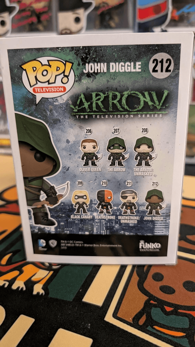 Funko Pop DC Arrow John Diggle 212 Signed By David Ramsey with SWAU COA 