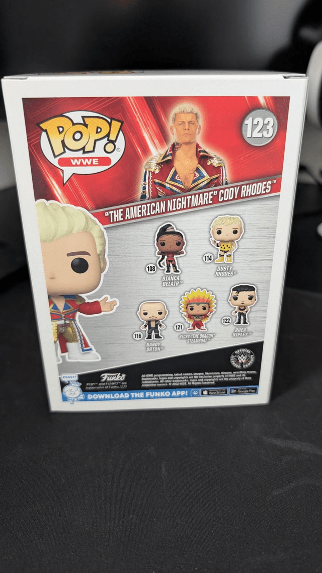 Funko Pop WWE Cody Rhodes 123 Signed with JSA Witnessed COA 