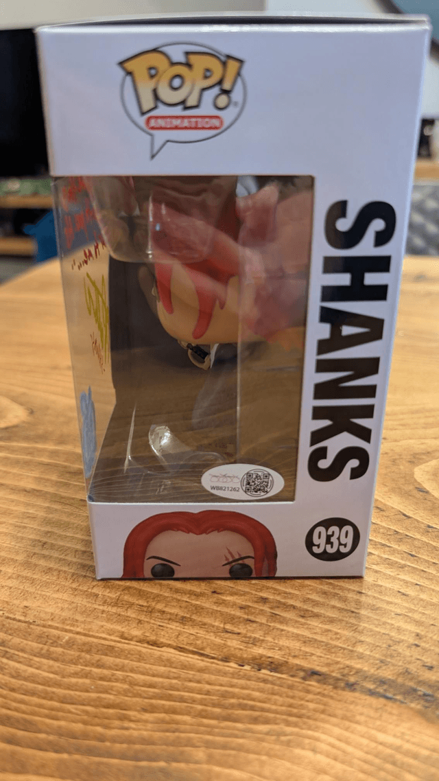 Funko Pop One Piece Shanks 939 Signed by Brandon Potter with JSA COA