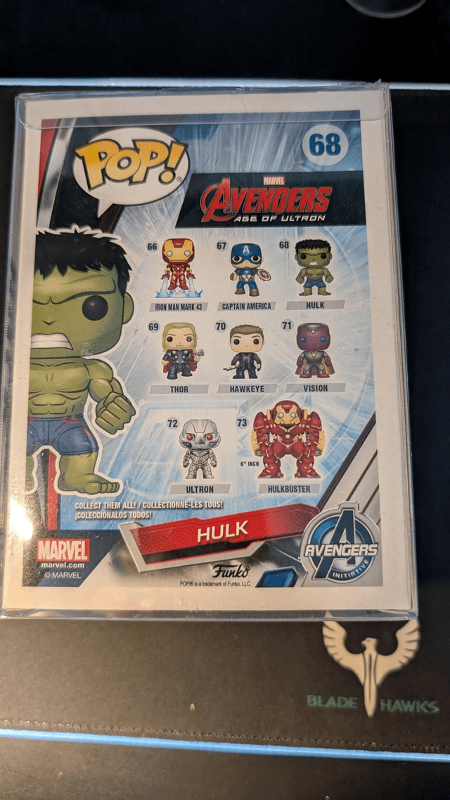 Funko Pop Marvel Avengers Age Of Ultron Hulk 68 Signed By Mark Ruffalo with SWAU Authentication 