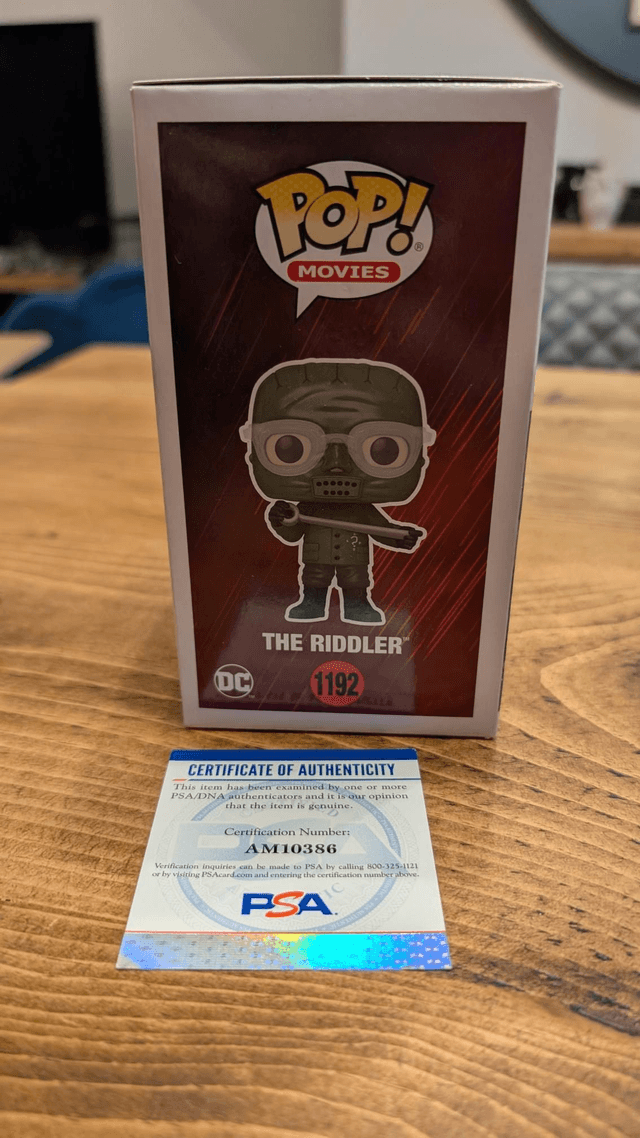 Funko Pop DC The Batman Riddler 1192 Signed by Paul Dano with PSA COA