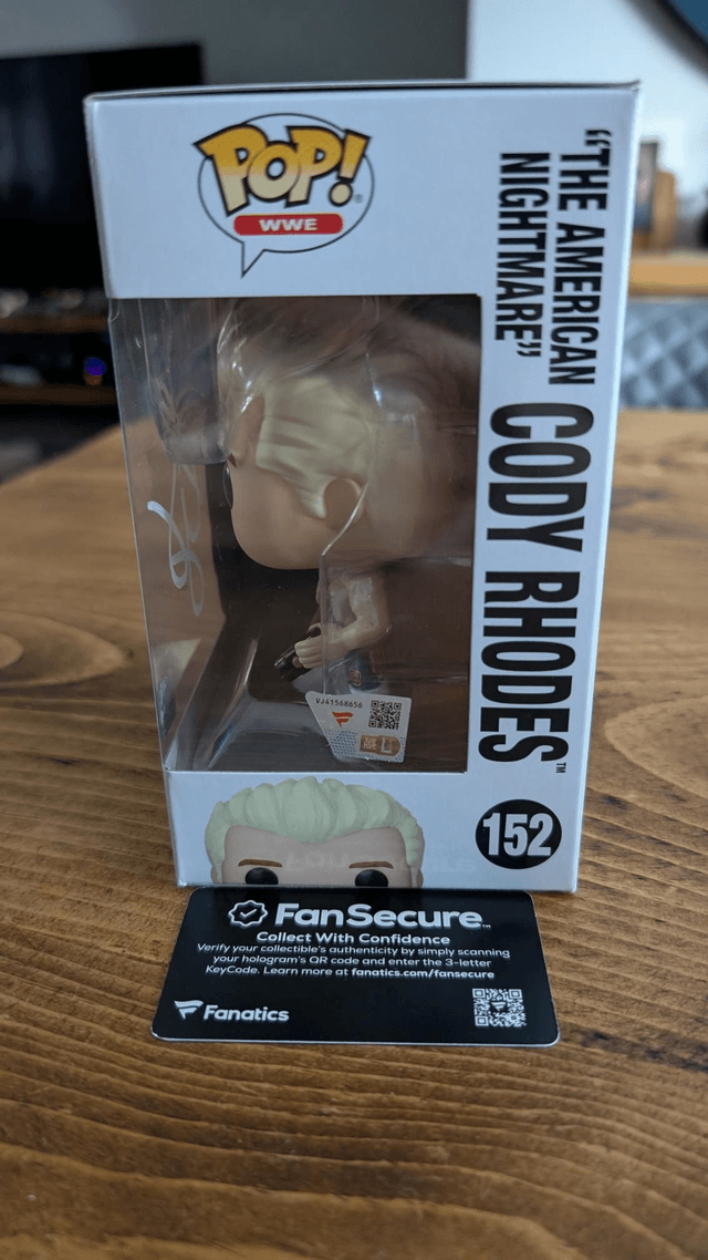 Funko Pop WWE Cody Rhodes 152 Signed with Fanatics Authentication