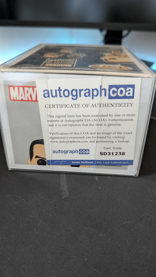 Funko Pop Marvel Kraven The Hunter 525 Signed By Aaron Taylor-Johnson with ACOA
