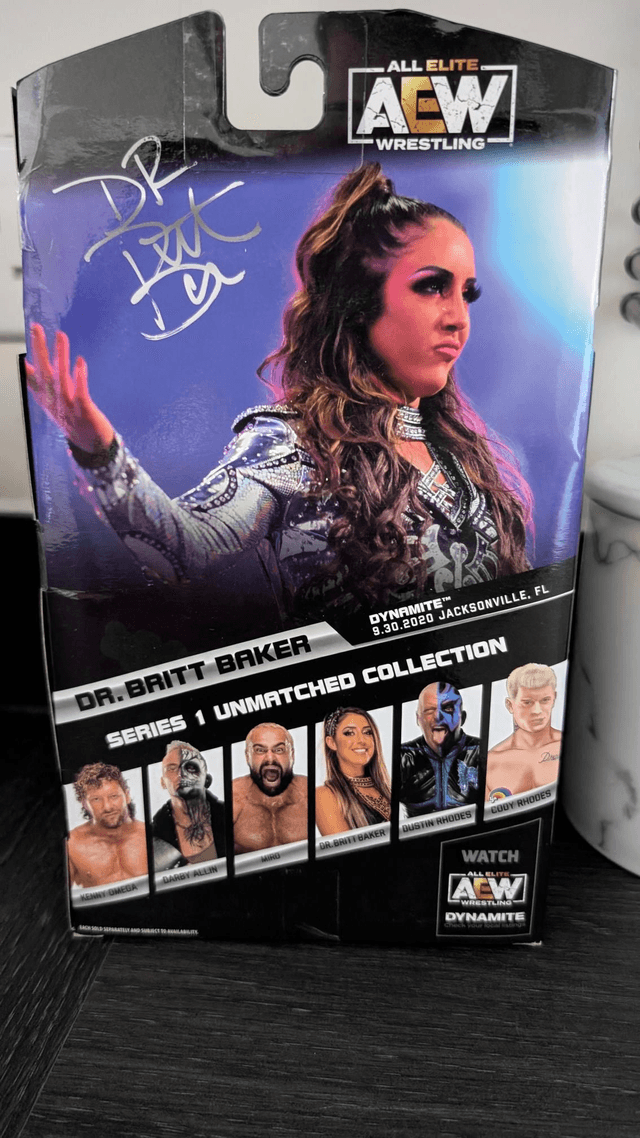 AEW Signed Unmatched Series 1 Britt Baker #04 Figure with SWAU Authentication 