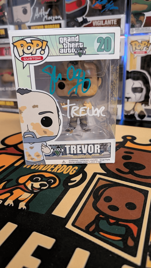 Custom Funko Pop GTA V Trevor Signed by Steven Ogg with SWAU COA