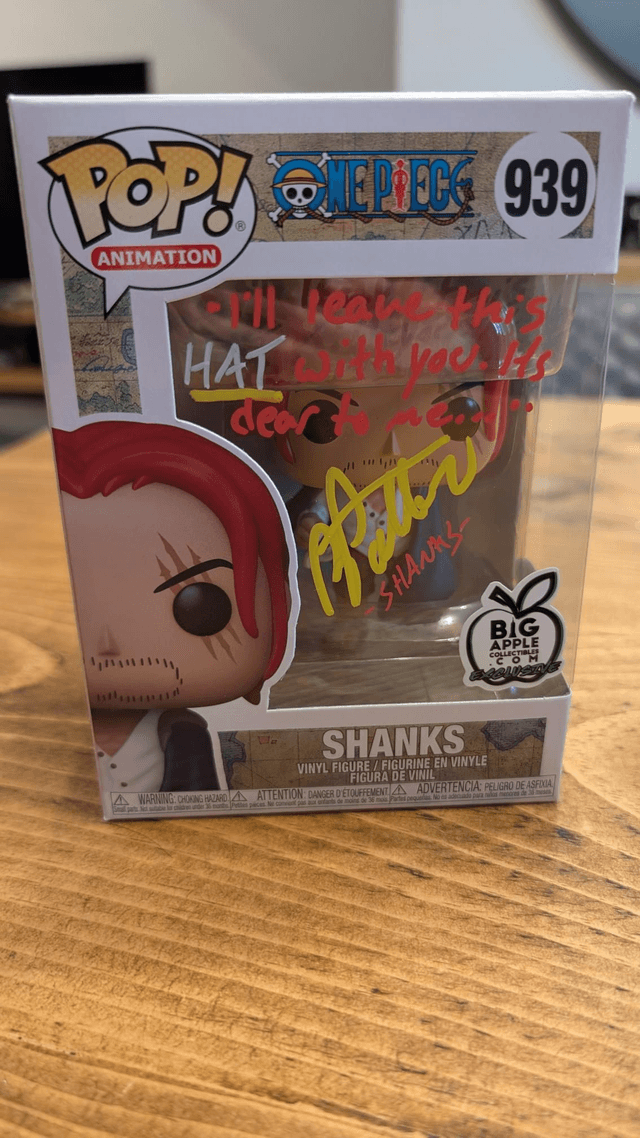 Funko Pop One Piece Shanks 939 Signed by Brandon Potter with JSA COA