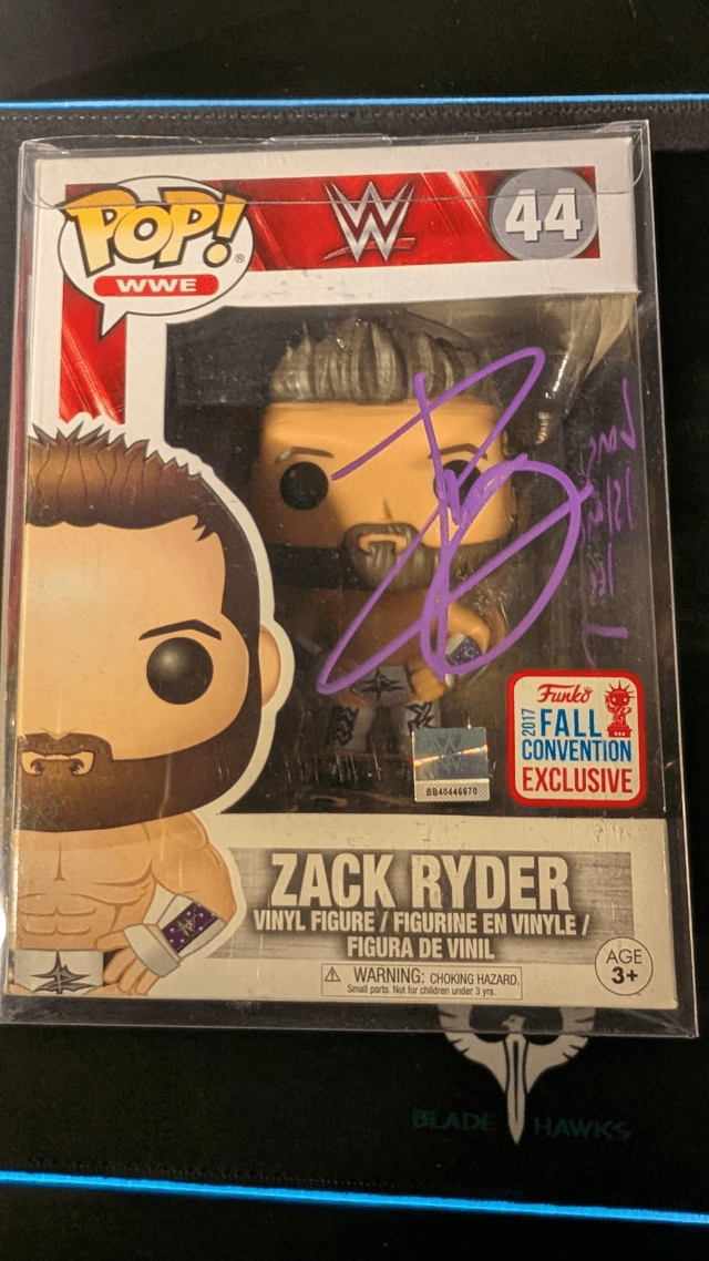 Funko Pop WWE Zack Ryder 44 Signed with JSA COA 