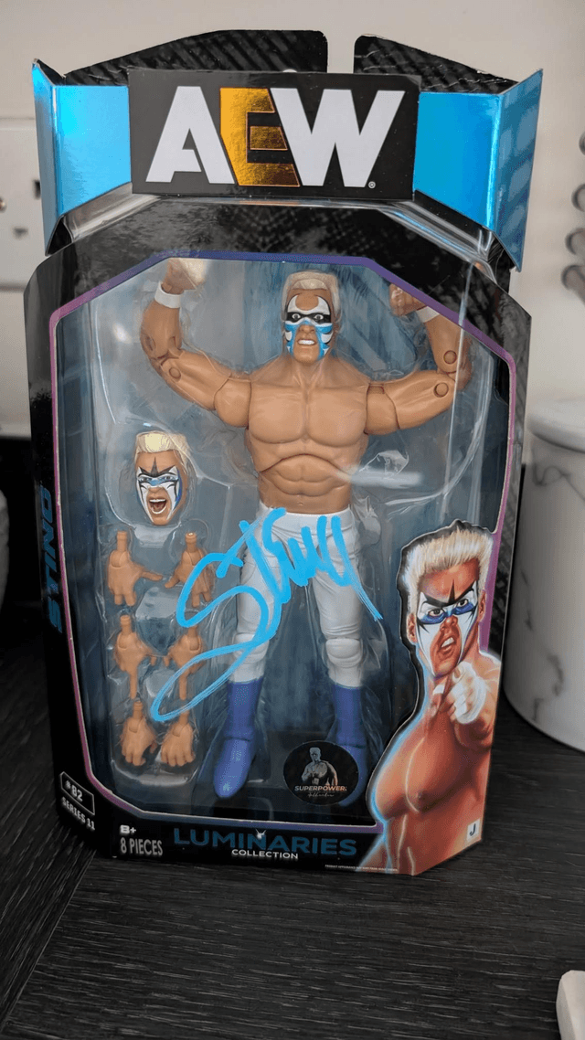 AEW Signed Unmatched Series 11 Luminaries Sting #82 Figure with SWAU Authentication 